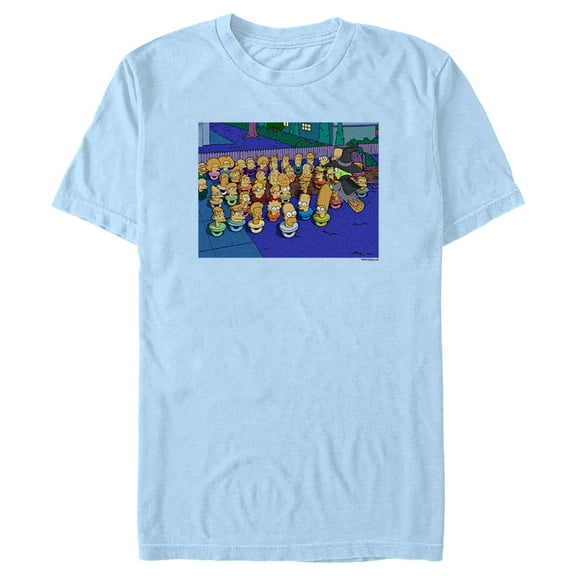 Men's The Simpsons Treehouse of Horror Binkies Scene Graphic Tee Light Blue Small