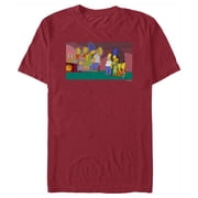 Mens The Simpsons Treehouse of Horror Doppelgangers Scene Graphic Tee Cardinal 3X Large
