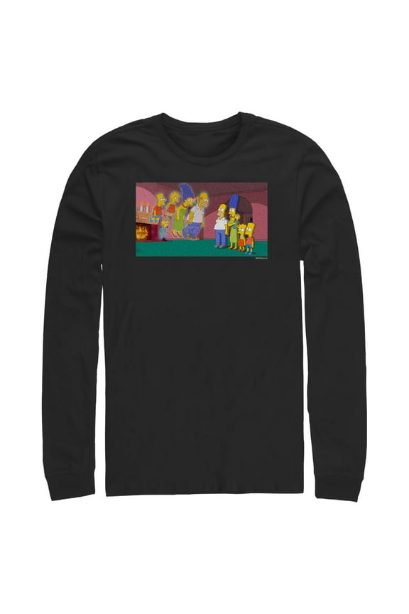Men's The Simpsons Treehouse of Horror Doppelgangers Scene  Long Sleeve Shirt Black Medium