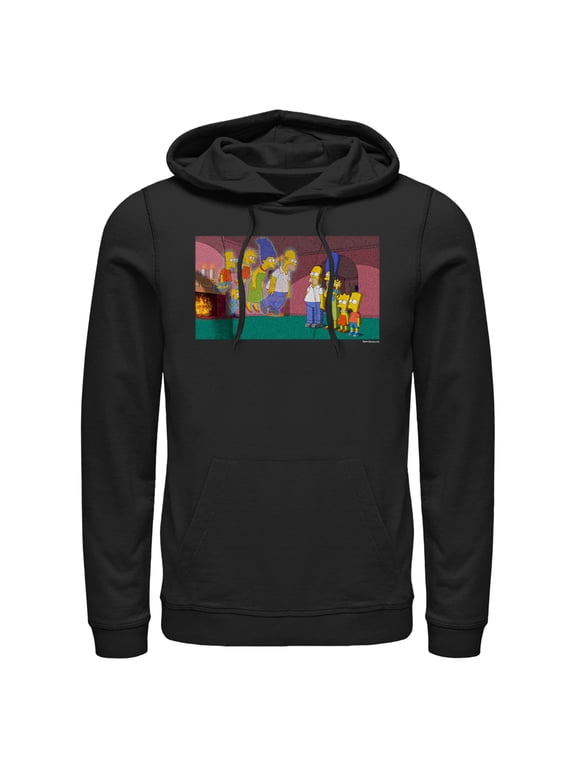 Men's The Simpsons Treehouse of Horror Doppelgangers Scene Pull Over Hoodie Black Large