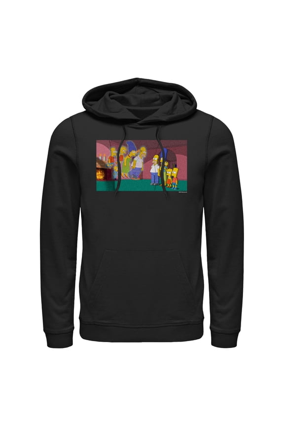 Men's The Simpsons Treehouse of Horror Doppelgangers Scene Pull Over Hoodie Black Small