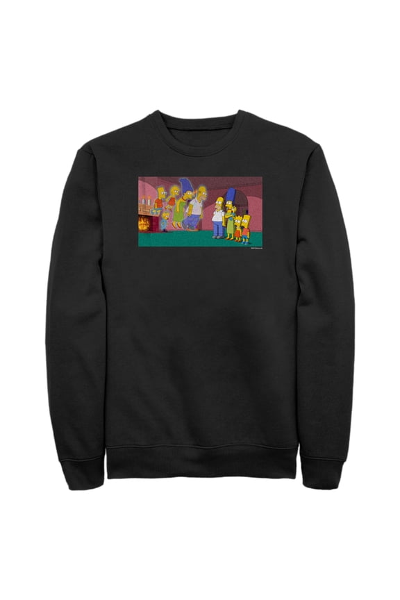 Men's The Simpsons Treehouse of Horror Doppelgangers Scene Sweatshirt Black 3X Large