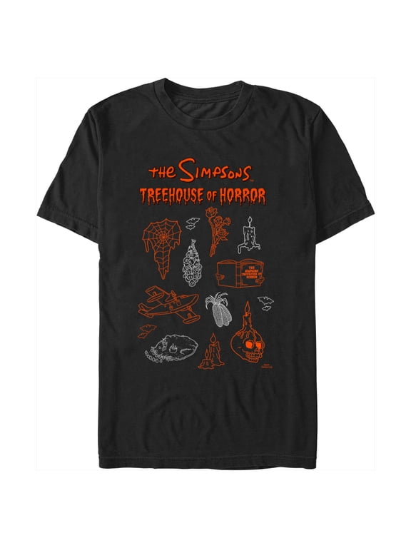 Men's The Simpsons Treehouse of Horror Icons Graphic Tee Black 3X Large