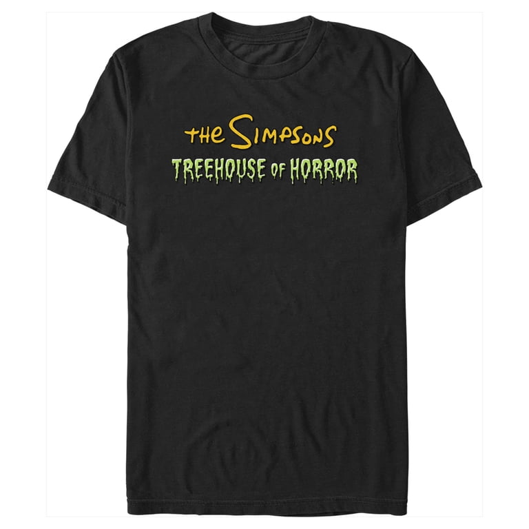 Men's The Simpsons Treehouse of Horror Logo Graphic Tee Black 2X