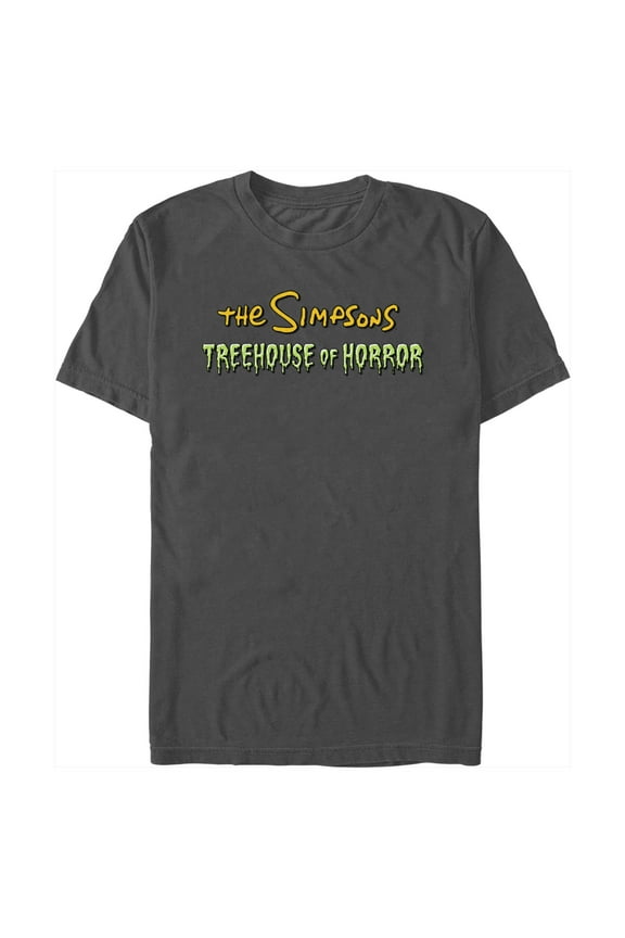 Men's The Simpsons Treehouse of Horror Logo  Graphic Tee Charcoal 2X Large