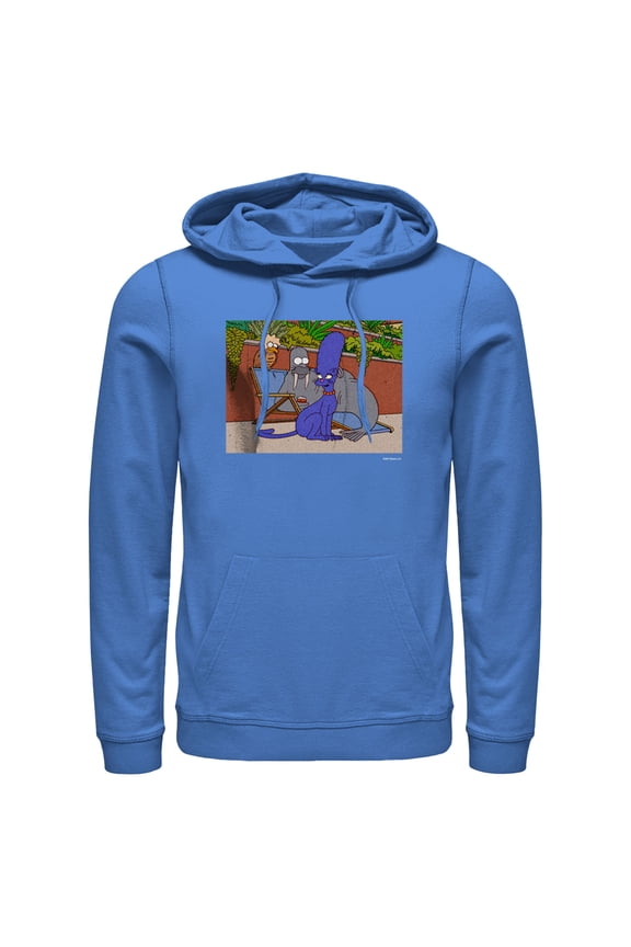 Men's The Simpsons Treehouse of Horrors Animals Scene Pull Over Hoodie Royal Blue Small