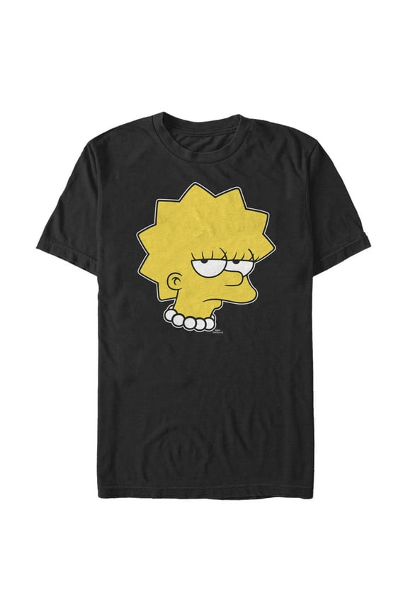 Men's The Simpsons Unamused Lisa Graphic Tee Black 2X Large
