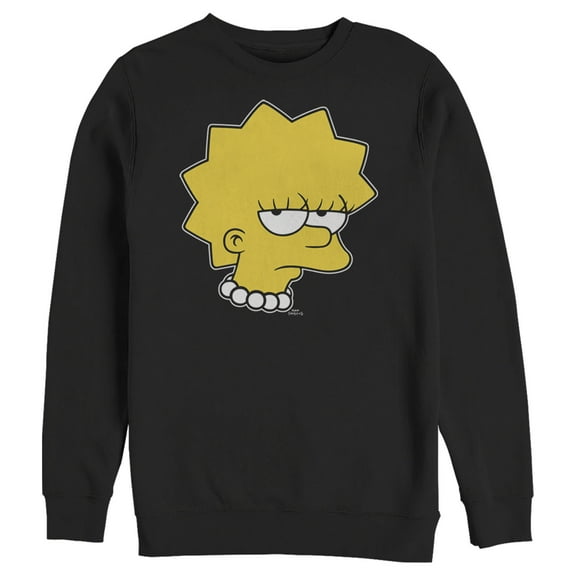 Men's The Simpsons Unamused Lisa Sweatshirt Black Large