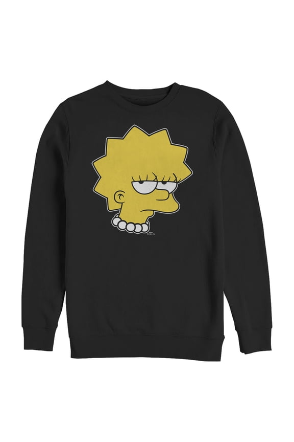 Men's The Simpsons Unamused Lisa Sweatshirt Black Small