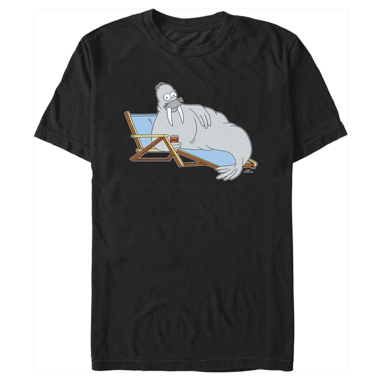 Men's The Simpsons Walrus Homer Graphic Tee Black Large - Walmart.com