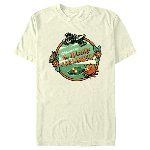 Men's The Simpsons Welcome to the Island of Dr. Hibbert Graphic Tee Beige 3X Large