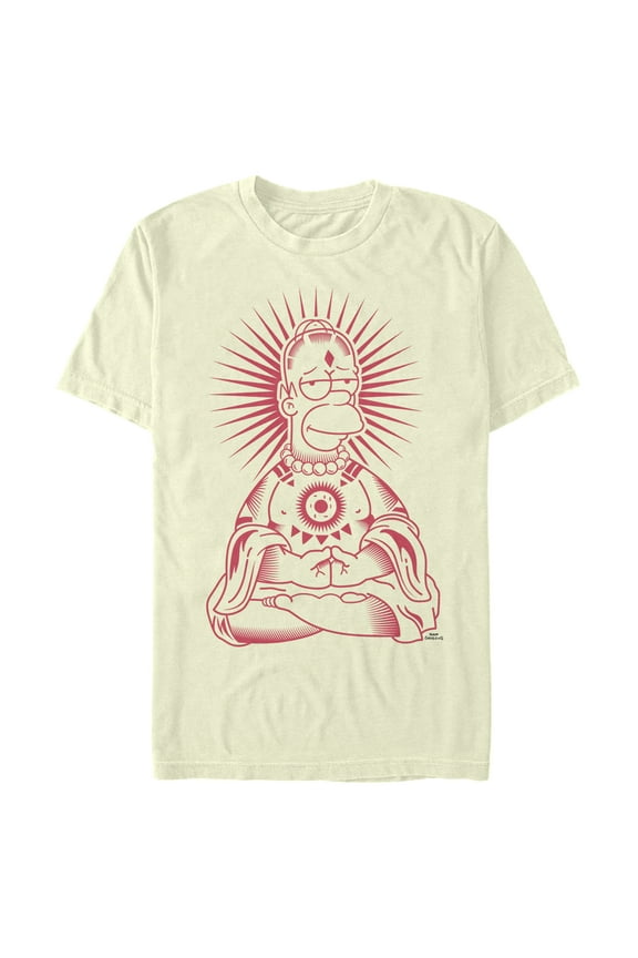 Men's The Simpsons Zen Homer Graphic Tee Beige Medium