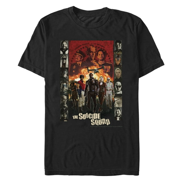 Men's The Suicide Squad Character Poster  Graphic Tee Black X Large