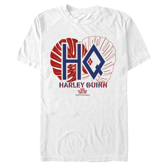 Men's The Suicide Squad Harley Quinn Leaf Logo Graphic Tee White 2X Large