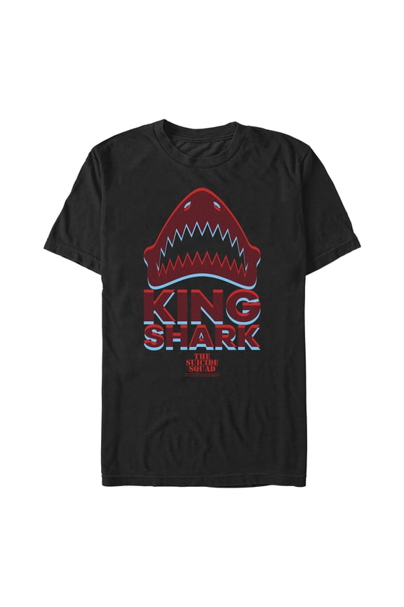 Men's The Suicide Squad King Shark Logo Graphic Tee Black Large