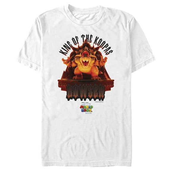 Men's The Super Mario Bros. Movie Bowser King of the Koopas  Graphic Tee White Medium