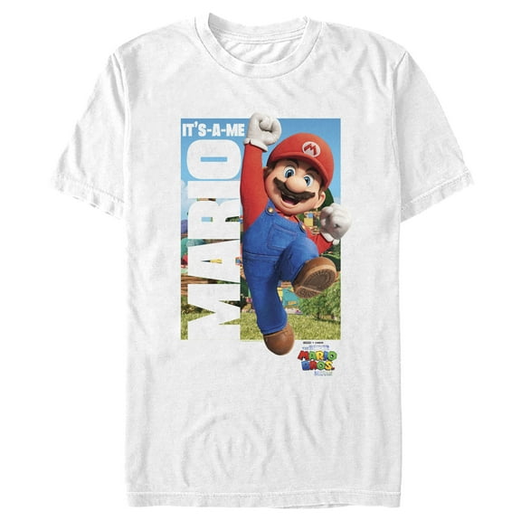 Men's The Super Mario Bros. Movie Mario It's-A-Me Poster  Graphic Tee White X Large