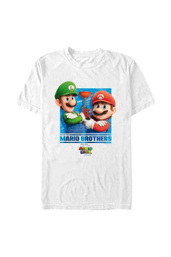 Men's The Super Mario Bros. Movie We're the Mario Brothers Graphic Tee White Large