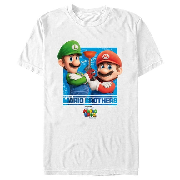Men's The Super Mario Bros. Movie We're the Mario Brothers  Graphic Tee White Small