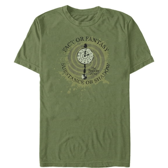Men's The Twilight Zone Fact or Fantasy  Graphic Tee Military Green Large