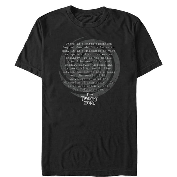 Men's The Twilight Zone Fifth Dimension Prologue  Graphic Tee Black 2X Large