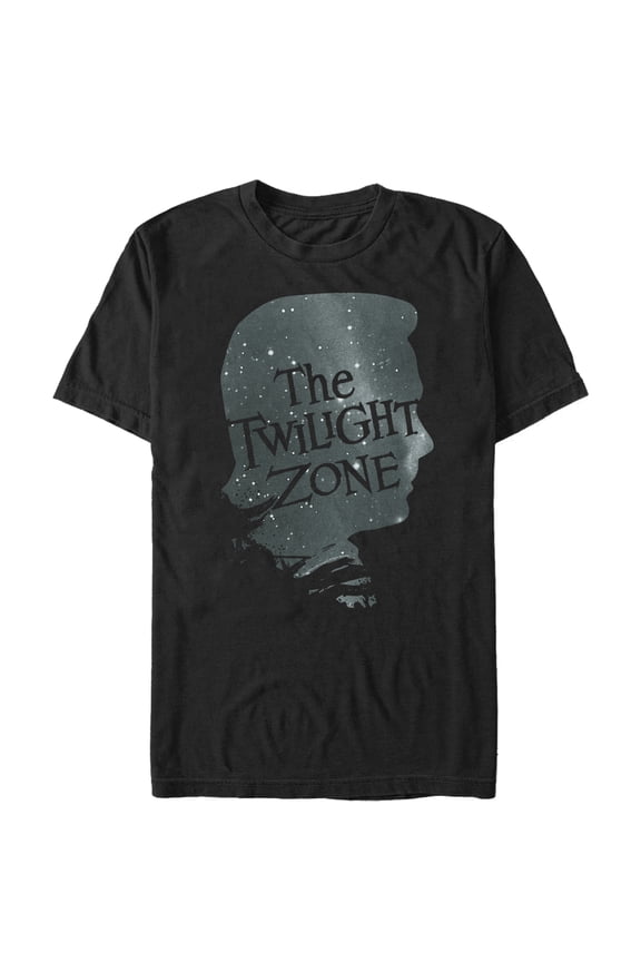 Men's The Twilight Zone Galactic Profile Logo Graphic Tee Black Medium