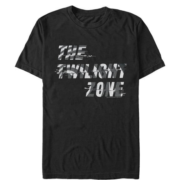 Men's The Twilight Zone Glitchy Logo  Graphic Tee Black Small