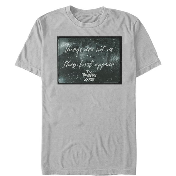 Men's The Twilight Zone Things Are Not As They Appear  Graphic Tee Silver Medium