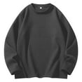 thumbnail image 1 of Men's Themal Sweater Soft Velvet Cotton Solid Crewneck Sweatshirts Fall Winter Pullover Long Sleeve Tops Loose Fit (2XL, Dark Gray), 1 of 3