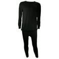 thumbnail image 1 of Men's Thermal Base Layer Long Johns Cotton Blend Top And Bottom Set (4XL, Black), 1 of 3