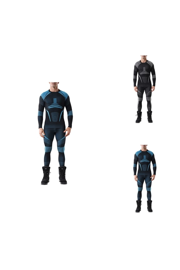 Men's Thermal Base Layer, Moisture-Wicking Long Johns with Lining, Lightweight Insulated Ski Underwear for Cold Weather Sports and Outdoor Training