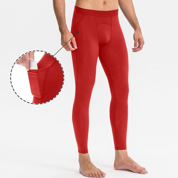 Men's Thermal Compression Pants, Athletic Sports Leggings & Running Tights, Quick Fit Gym Basketball Athletic Base Layer Bottoms
