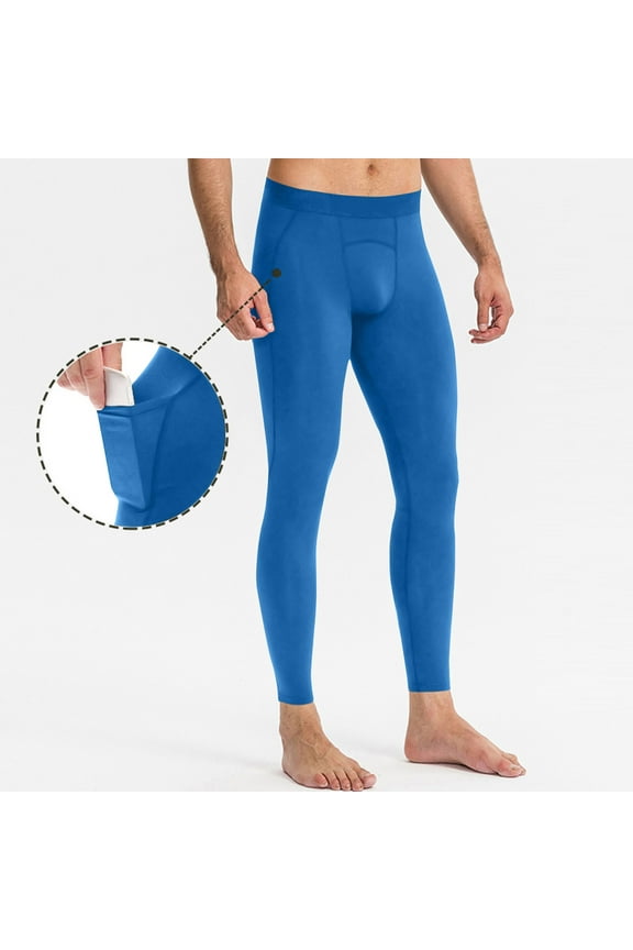 Men's Thermal Compression Pants, Athletic Sports Leggings & Running Tights, Quick Fit Gym Basketball Athletic Base Layer Bottoms