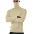 thumbnail image 1 of Men's Thermal Compression Shirts with Mask Long Sleeve Winter Sports Base Layer Top Fashion Active Running Shirt Beige XL, 1 of 3