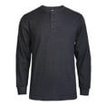 thumbnail image 1 of Men's Thermal Cotton Waffle-Knit Long Sleeve Henley Shirt, Charcoal Gray 3XL, 1 Pack, 1 of 1