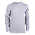 thumbnail image 1 of Men's Thermal Cotton Waffle-Knit Long Sleeve Henley Shirt, Heather Grey 3XL, 1 Pack, 1 of 1
