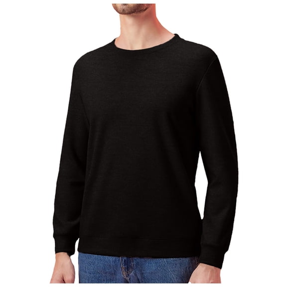 Men's Thermal Crew Neck Base Layer Shirt Warm Woolen Underwear Soft Comfortable Breathable Winter Top for Cold Weather Mens Casual Crew Neck Basic Tees