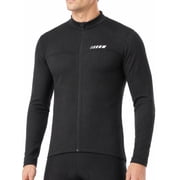 Qualidyne Men's Thermal Cycling Jersey Long Sleeve with 3 Rear Pockets Bike Fleece Jackets with Reflective Design for Cold Weather Cycling ,Running ,Hiking