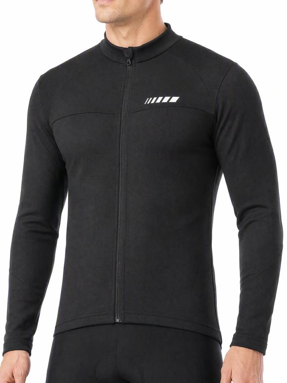 Men's Thermal Cycling Jersey Long Sleeve with 3 Rear Pockets Bike Fleece Jackets with Reflective Design for Cold Weather Cycling ,Running ,Hiking