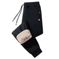 thumbnail image 1 of Men's Thermal Fleece Joggers Pants Sherpas Lined Sweatpants Winter Warm Thick Track Pants, 1 of 9