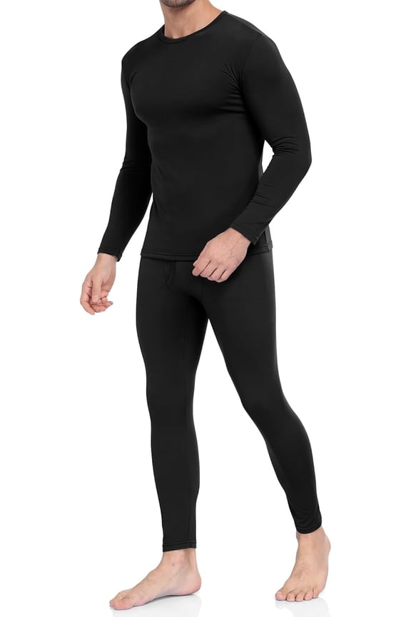 Mens Thermal Fleece Lined Base Layer Top Bottom(L)