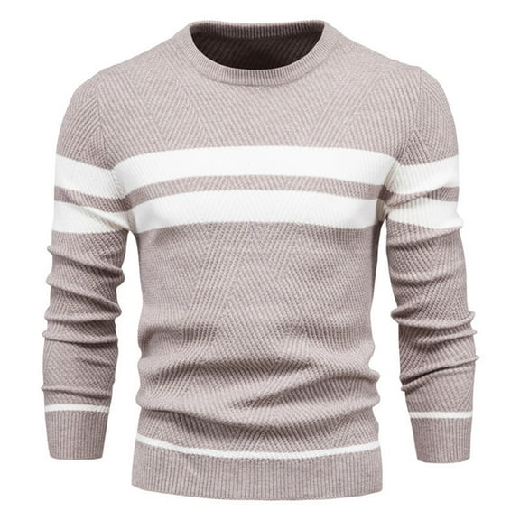 Men's Thermal Knit Sweater Coat Long Sleeve Crewneck Pullover Comfortable Winter Warm Casual Outwear