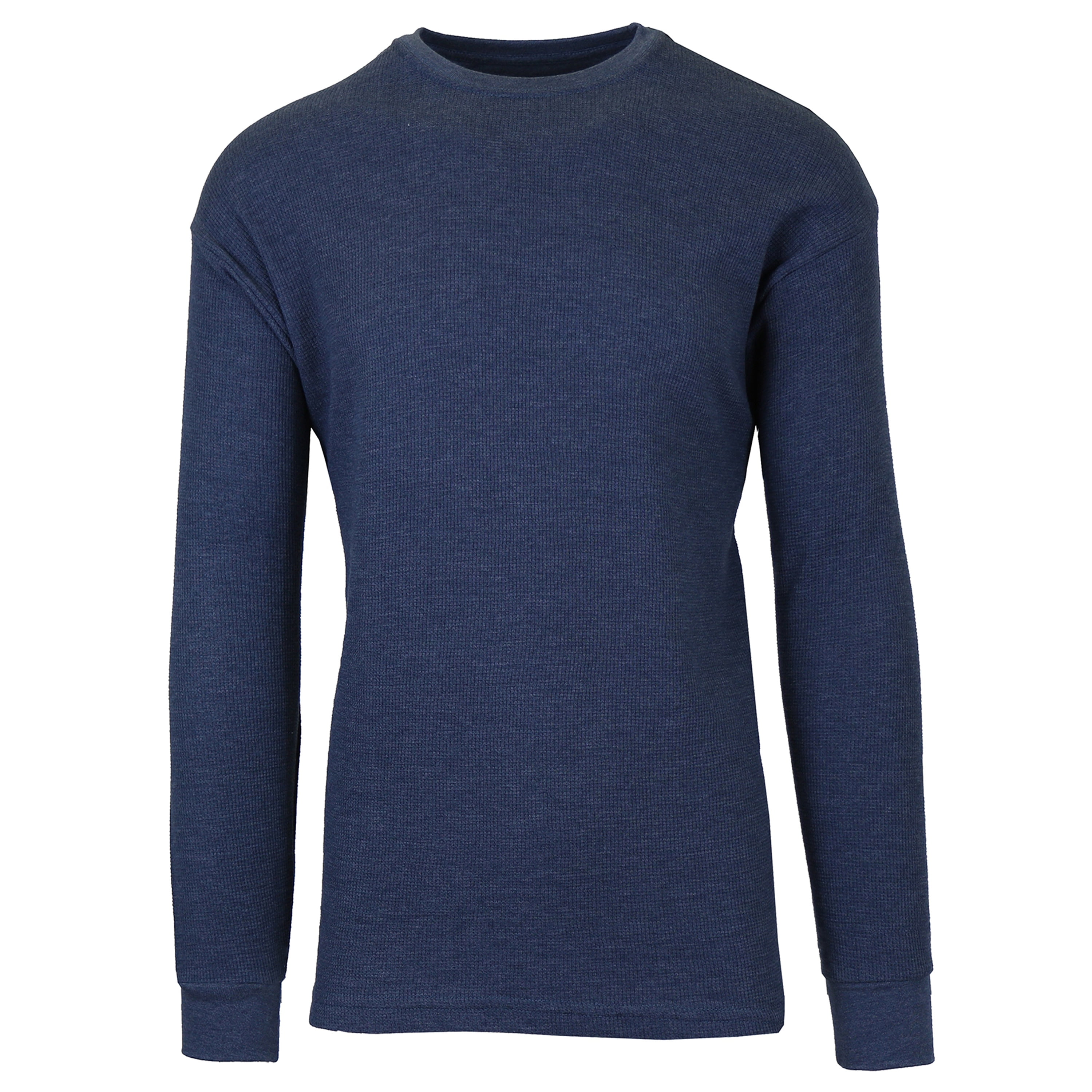 Men's Crew Neck Waffle-Knit Long Sleeve Thermal Shirts - Walmart.com