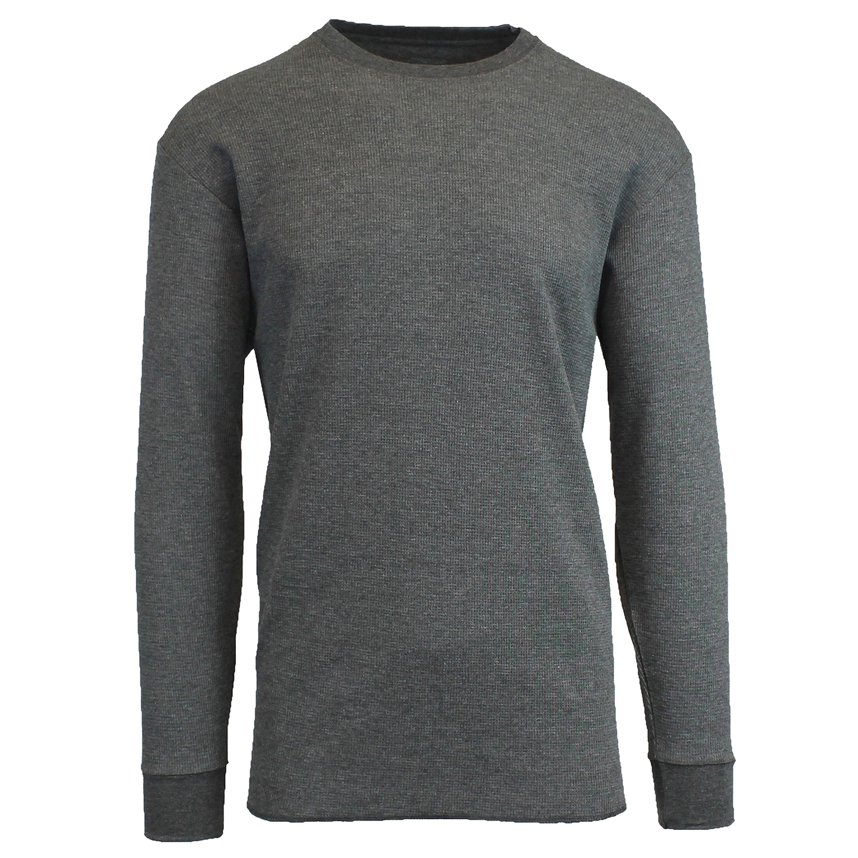 Men's Crew Neck Waffle-Knit Long Sleeve Thermal Shirts - Walmart.com