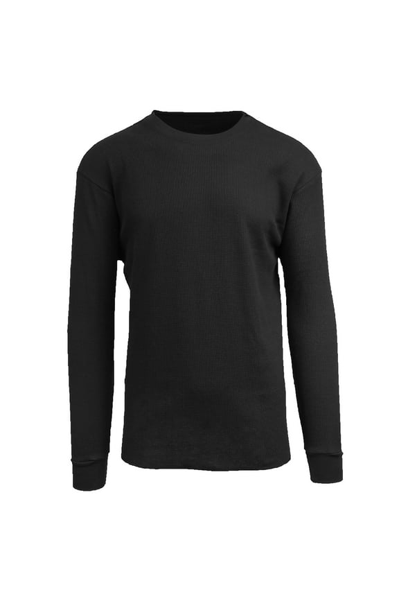 Men's Crew Neck Waffle-Knit Long Sleeve Thermal Shirts