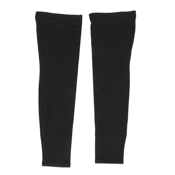 Men's Thermal Leg Warmers for Cycling & Running - Windproof Polyester Fleece Leg Sleeves, Black, Full Length Compression Calf Protection for Cold Weather Outdoor Sports
