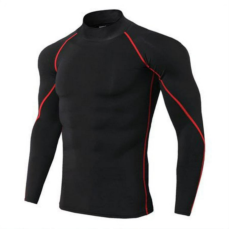 Men's Thermal Long Sleeve high neck fitness Compression Shirts