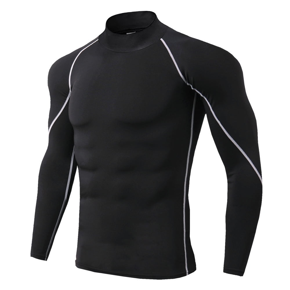 Men's Thermal Long Sleeve high neck fitness Compression Shirts