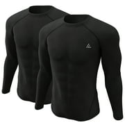 CL CONVALLARIA Men's Thermal Shirt 2/4 Pcs Fleece Lined Long Sleeve Tops Athletic Base Layer Cold Weather Gear Workout
