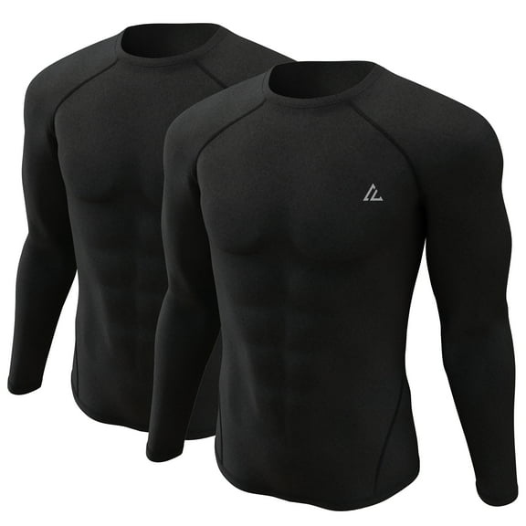 Men's Thermal Shirt 2/4 Pcs Fleece Lined Long Sleeve Tops Athletic Base Layer Cold Weather Gear Workout